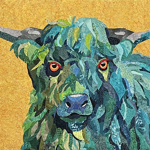 Lisa Rogers highland cow fiber art