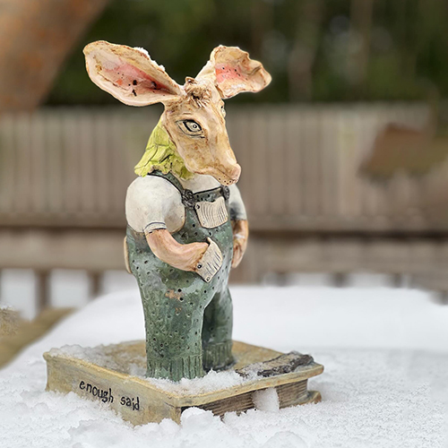 Robin Jones bunny sculpture